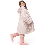 Velosso Foil Printed Sherpa Lined Oversized Hoodie Blanket
