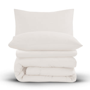 Velosso Microfibre Plain Duvet Cover & Pillowcase Set