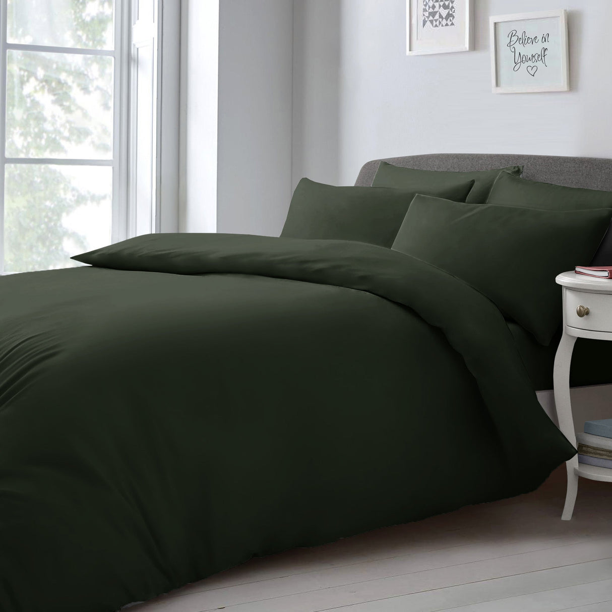 Velosso Microfibre Plain Duvet Cover & Pillowcase Set