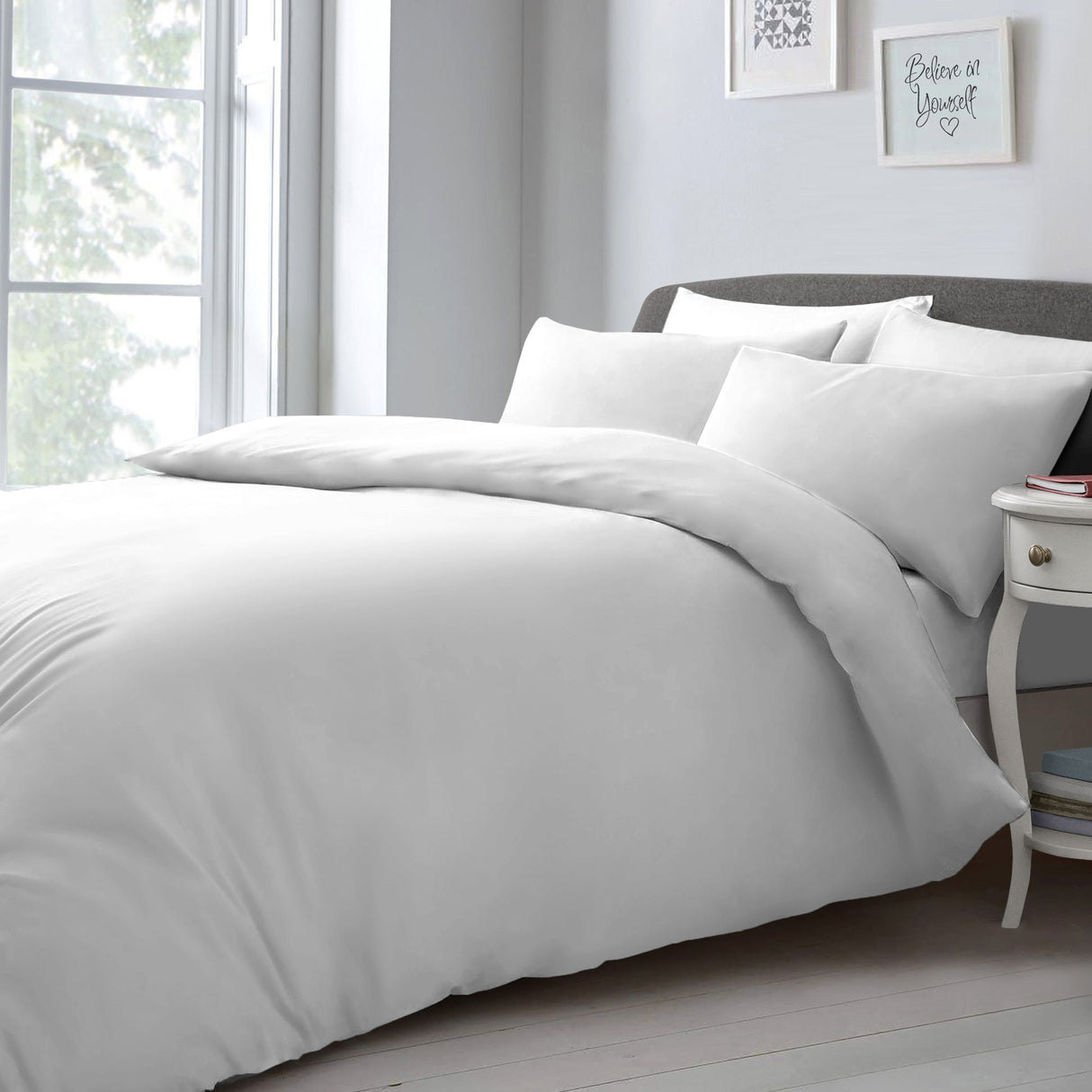 Velosso Microfibre Plain Duvet Cover & Pillowcase Set