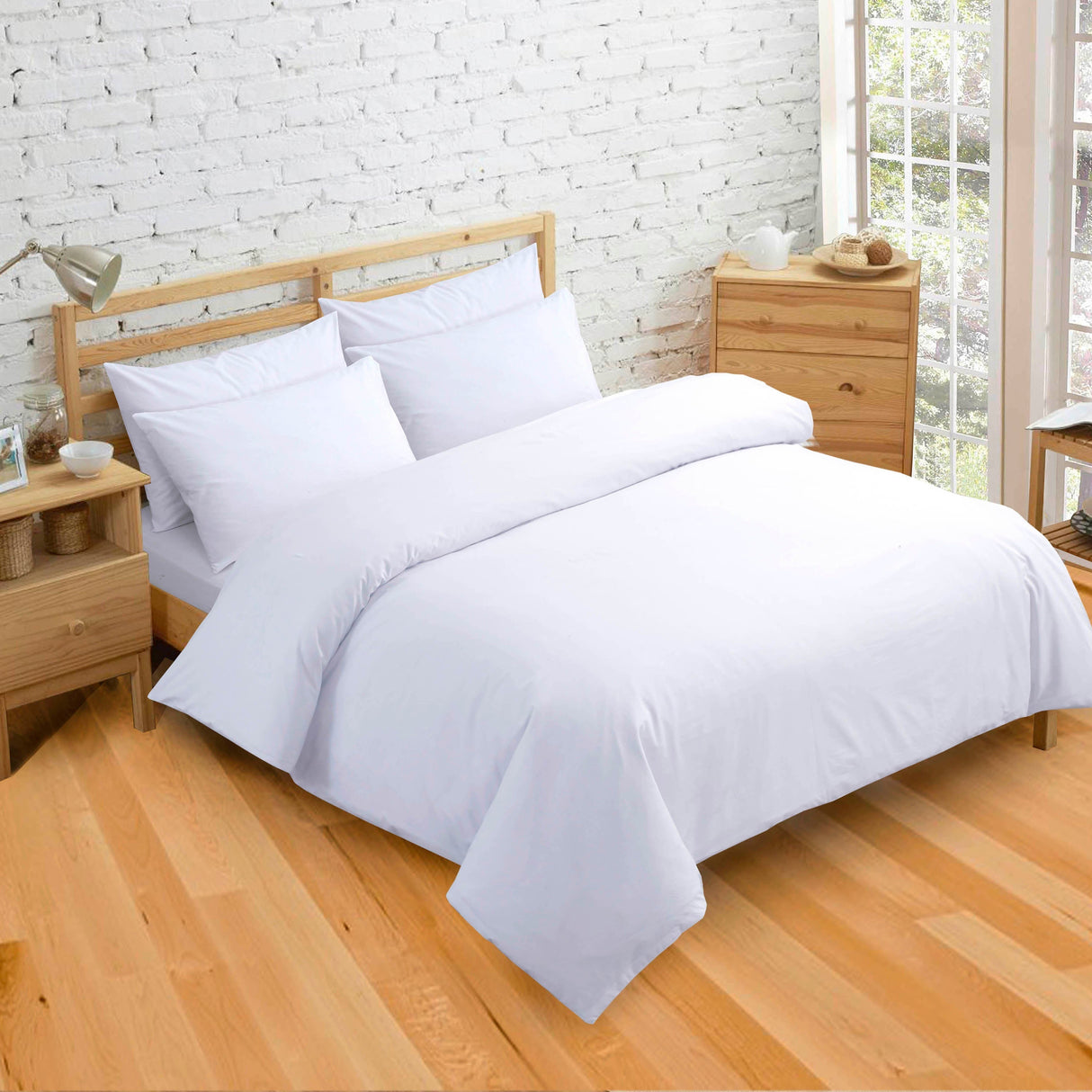 Velosso Plain Dyed Duvet Cover & Pillowcase Set