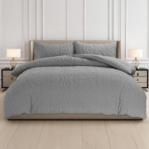 Velosso Quilted Knit Pinsonic Duvet Cover and Pillowcase Set