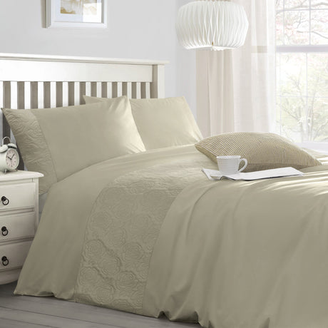 Velosso Quilted Floral Duvet Cover & Pillowcase Set