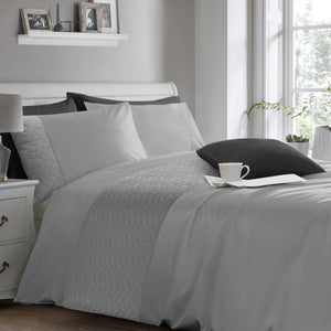 Velosso Quilted Geo Duvet Cover & Pillowcase Set