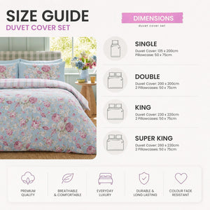 Florelle Rosewood Cottage Duvet Cover And Pillowcase Set