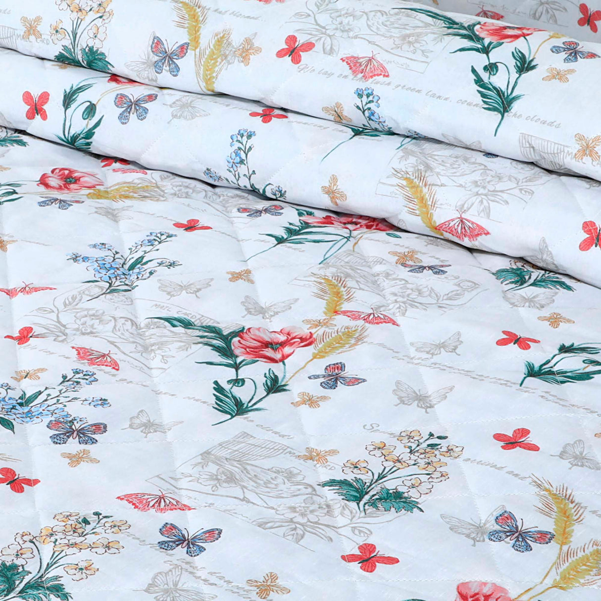 Velosso Sacramento Floral Printed Quilted Bedspread Set