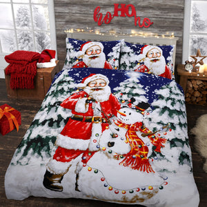Velosso Santa Xmas Lights Duvet Cover & Pillowcase Set