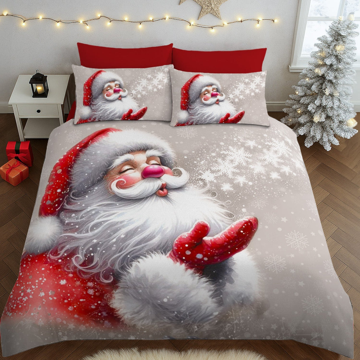 Velosso Festive Santa Kiss Duvet Cover And Pillowcase Set
