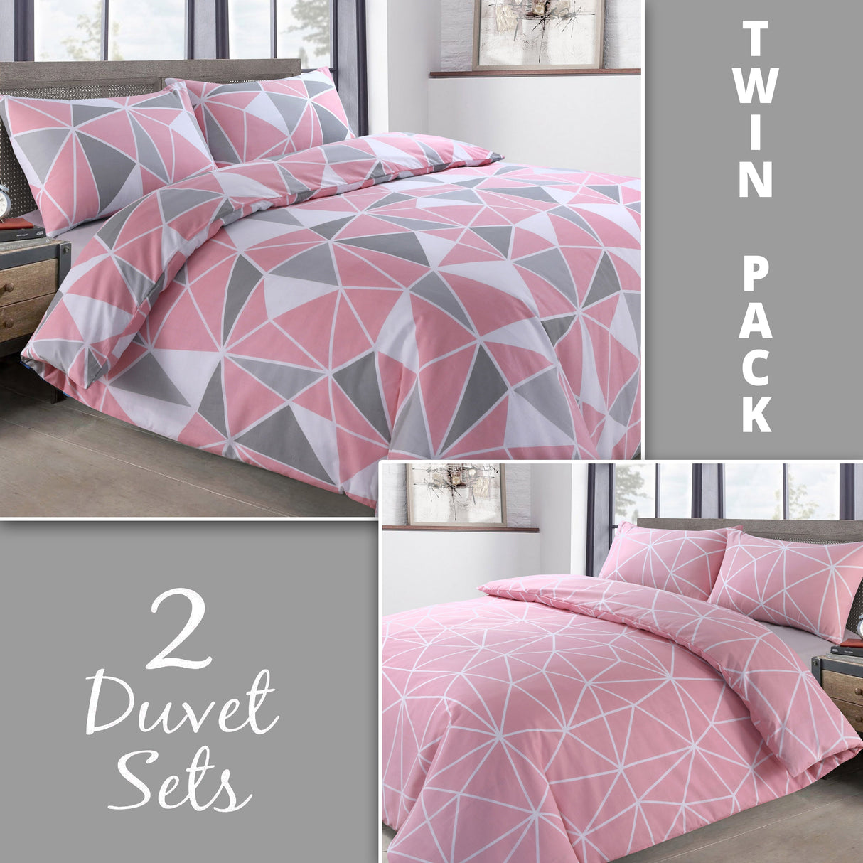 Velosso Saxton Two Pack Duvet Cover & Pillowcase Set