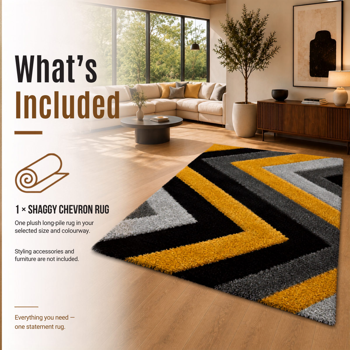 Home Republic Shaggy Chevron Rug Long Pile