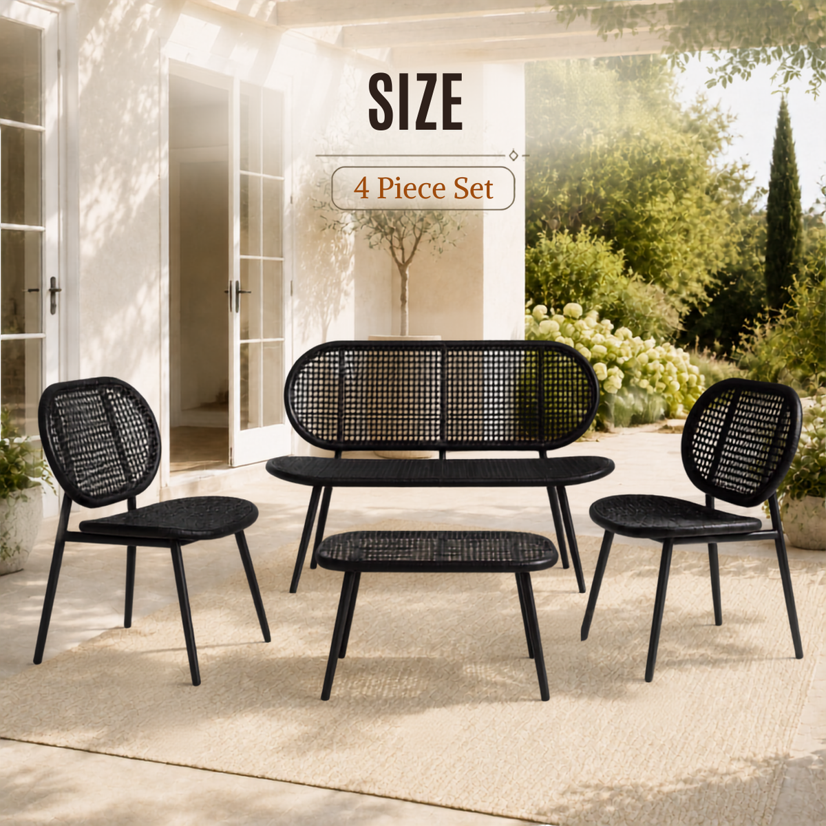 Home Republic Capri 4 Piece Garden Sofa And Tabe Set