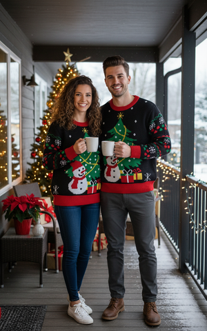Velosso Festive Fun Light Up Snowman Christmas Jumper