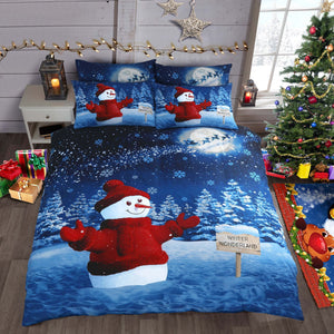 Velosso Glitter Snowman Panel Duvet Cover & Pillowcase Set