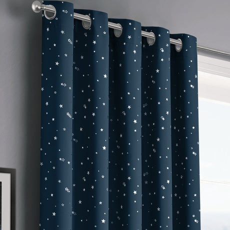 Velosso Stars Blackout Ring Top Curtains