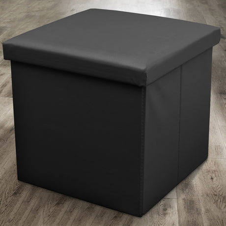 Home Republic Foldable Faux Leather Storage Ottoman