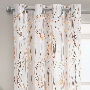Swirls Foil Printed Sheer Ringtop Voile Panel