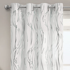Intimates Swirls Foil Printed Sheer Ringtop Voile Panel