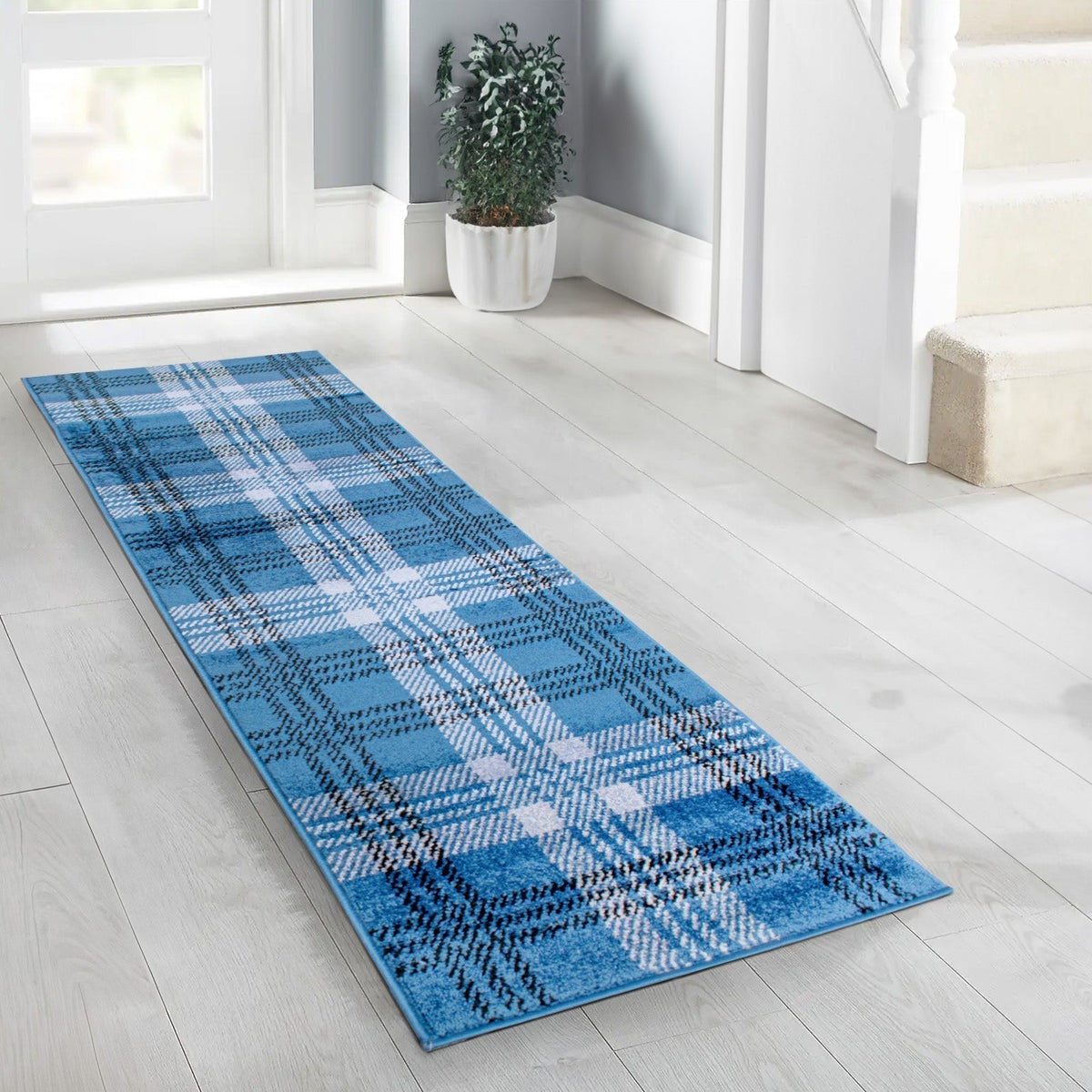 Home Republic Tartan Check Runner Low Pile