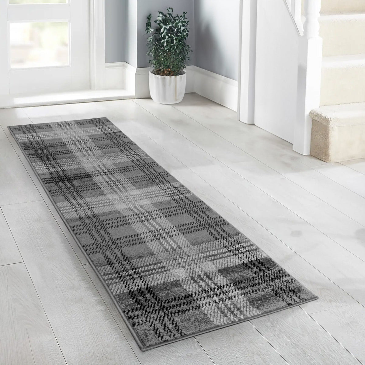 Home Republic Tartan Check Runner Low Pile