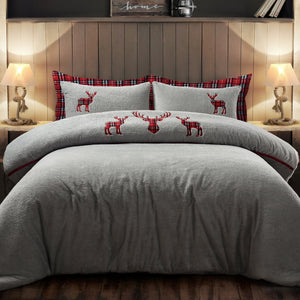 Velosso Standing Stag Teddy Duvet Cover & Pillowcase Set