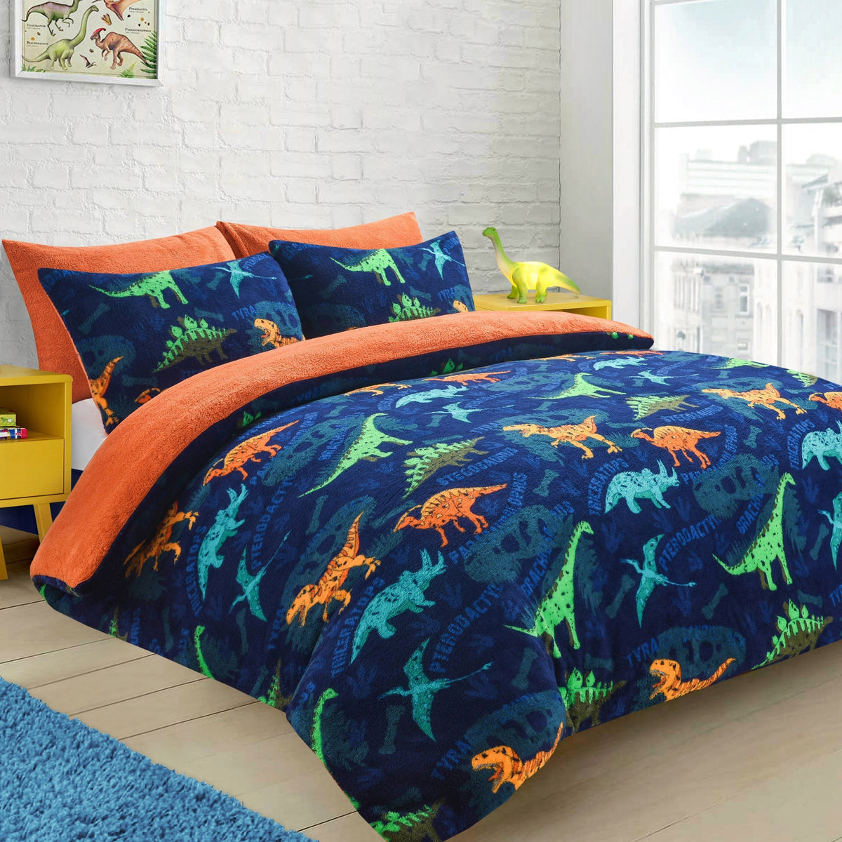 Velosso Dinosaur Teddy Duvet Cover & Pillowcase Set