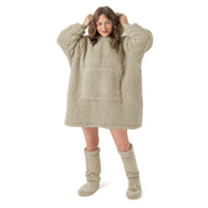 Velosso Teddy Fleece Sherpa Lined Oversized Hoodie Blanket
