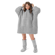 Velosso Teddy Fleece Sherpa Lined Oversized Hoodie Blanket