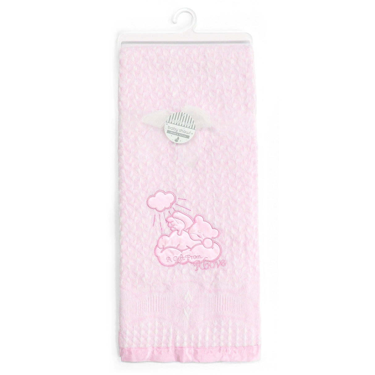 My Little World Teddy Bear Embroidered Baby Shawl