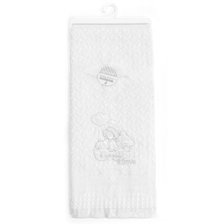 My Little World Teddy Bear Embroidered Baby Shawl