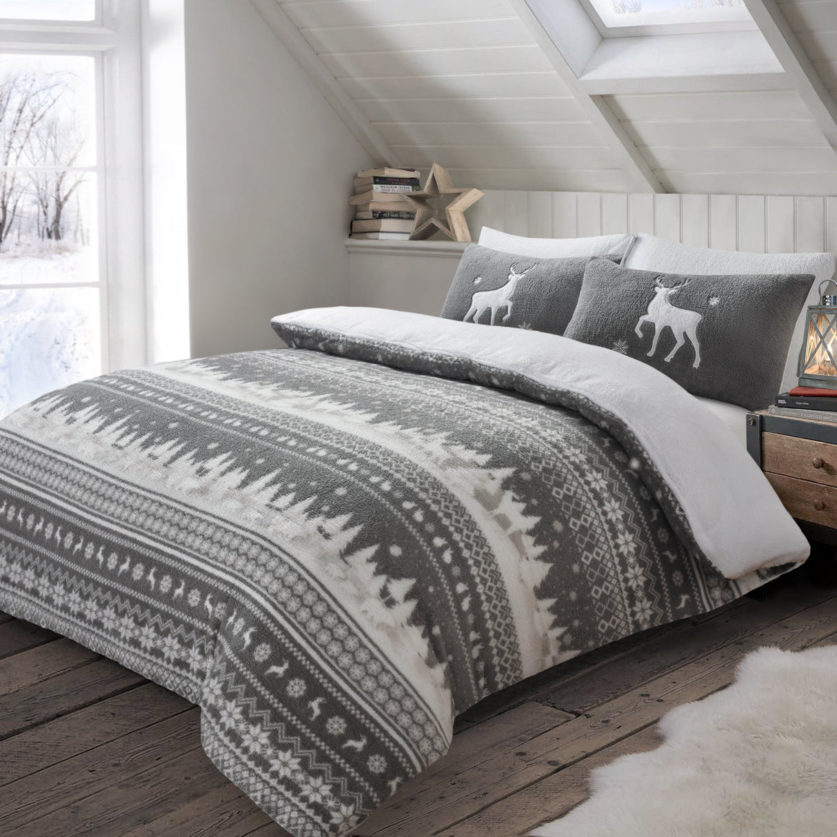 Velosso Nordic Teddy Duvet Cover & Pillowcase Set