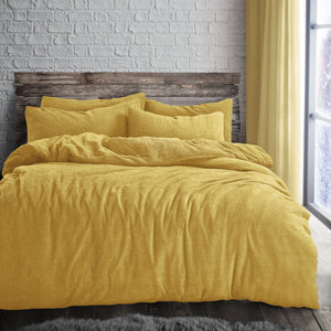 Velosso Plain Teddy Fleece Duvet Cover and Pillowcase Set