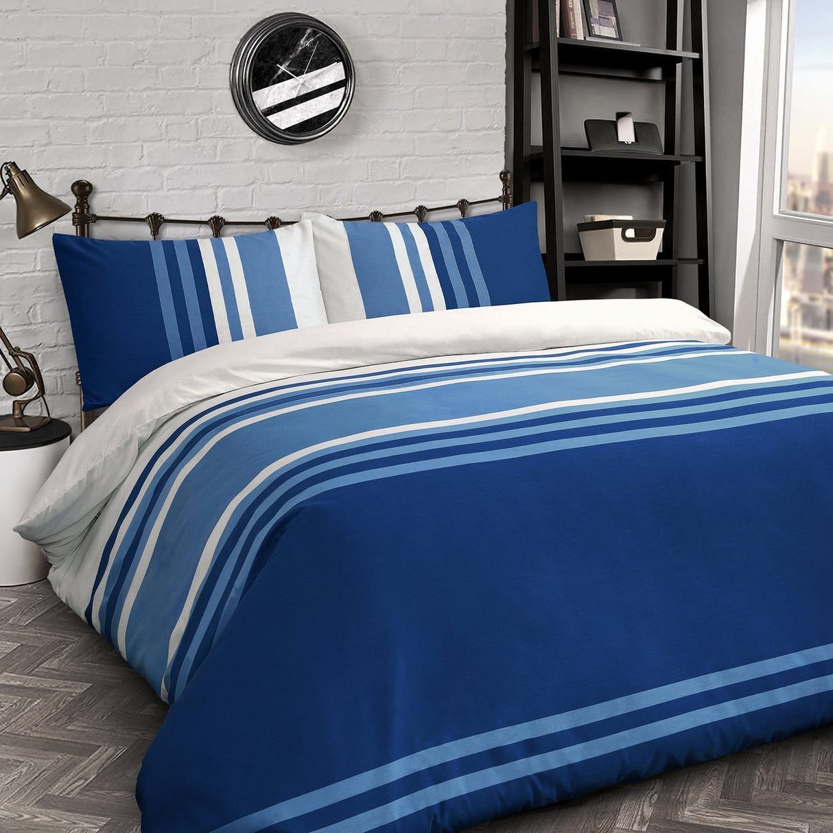 Velosso Tonal Stripe Duvet Cover & Pillowcase Set