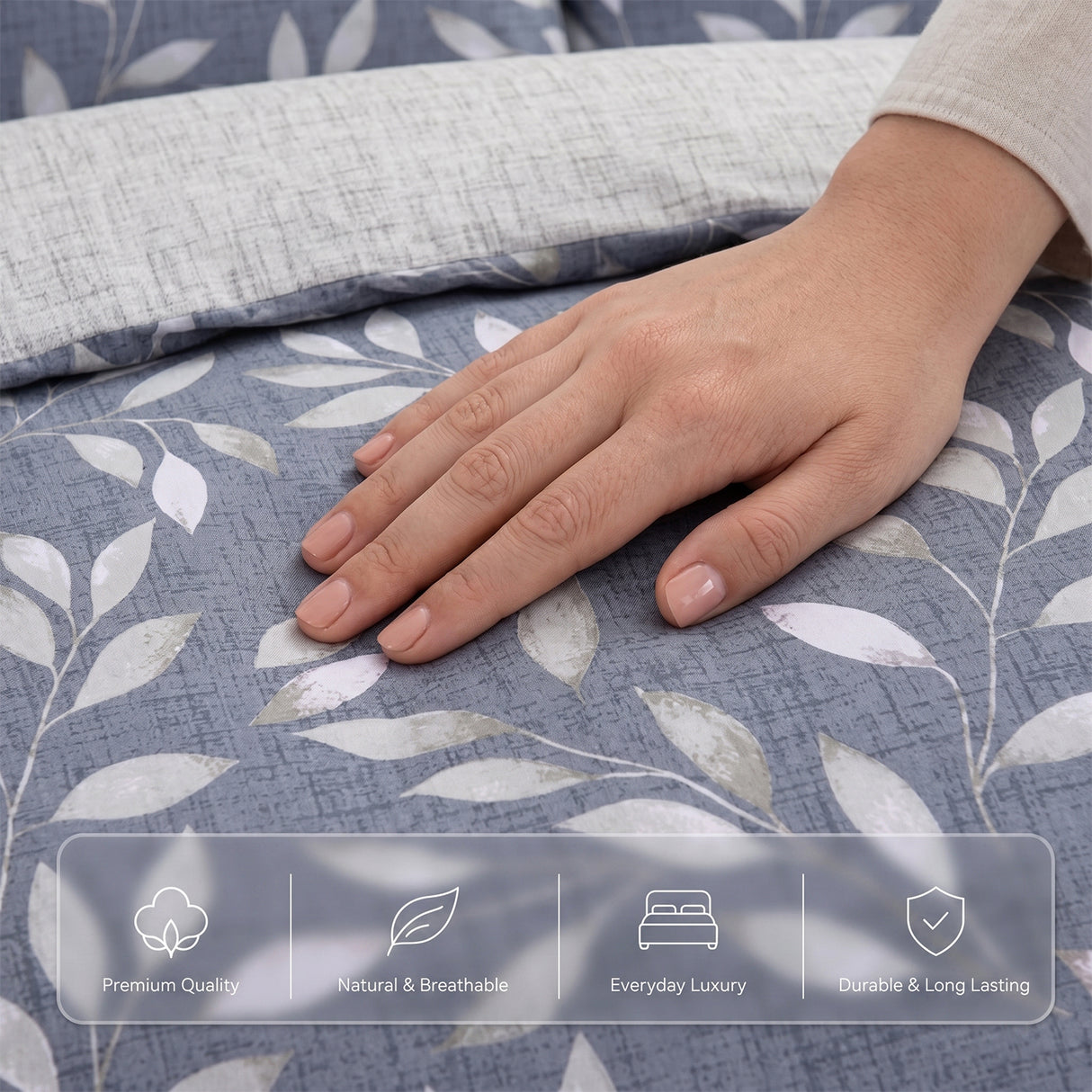 Velosso Trailing Leaves Duvet Cover and Pillowcase Set