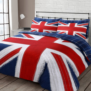 Velosso Union Jack Reversible Duvet Cover & Pillowcase Set