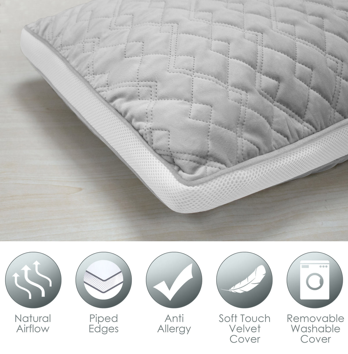 Velosso Velvet Diamond Pillow Protector