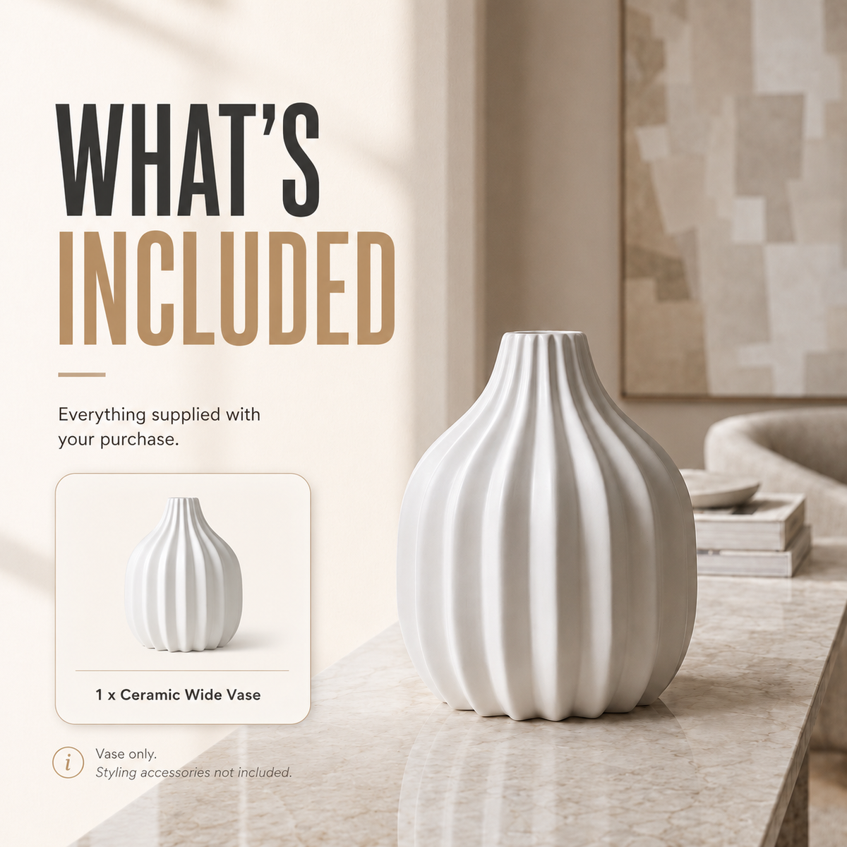 Home Republic Ceramic Wide Vase
