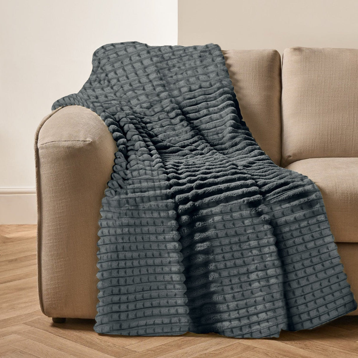 Velosso Chunky Waffle Plush Super Soft Blanket Throw