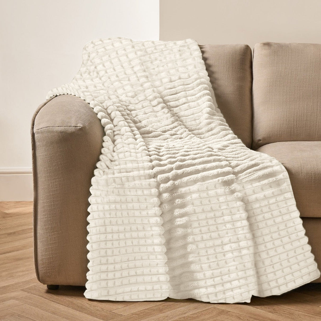 Velosso Chunky Waffle Plush Super Soft Blanket Throw