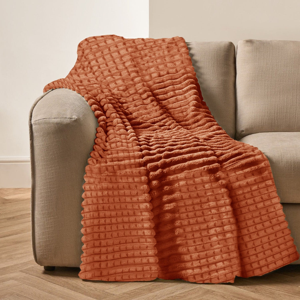 Velosso Chunky Waffle Plush Super Soft Blanket Throw
