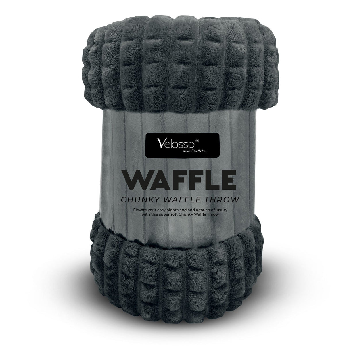 Velosso Chunky Waffle Plush Super Soft Blanket Throw