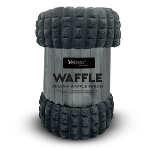 Velosso Chunky Waffle Plush Super Soft Blanket Throw