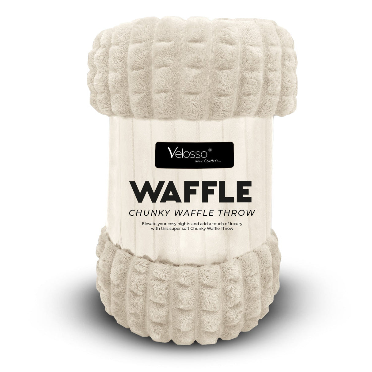 Velosso Chunky Waffle Plush Super Soft Blanket Throw