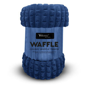 Velosso Chunky Waffle Plush Super Soft Blanket Throw