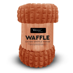 Velosso Chunky Waffle Plush Super Soft Blanket Throw