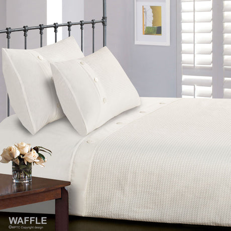 Intimates Waffle Button Duvet Cover & Pillowcase Set