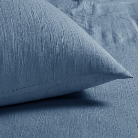 Velosso Washed Linen Look Duvet Cover & Pillowcase Set