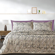 Velosso Wilder Jacquard Leaves Trail Quilted Bedspread Set