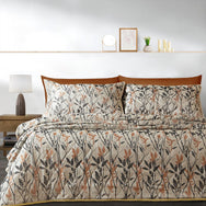 Velosso Wilder Jacquard Leaves Trail Quilted Bedspread Set