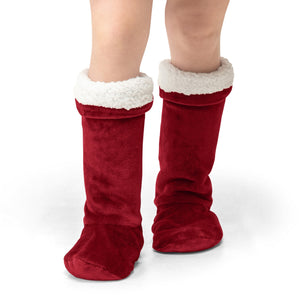 Velosso Oversized Plush Flannel Sherpa Lined Socks
