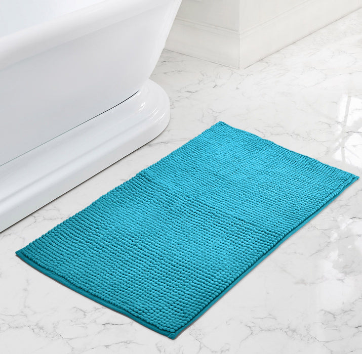 Luxury Non-Slip Soft Jade Bath Mat Shaggy Noodle Super Absorbent Microfiber Bathroom Mat